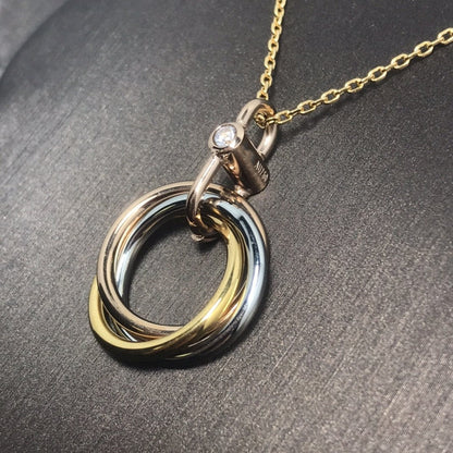 [GALE]TRINITY SILVER GOLD PINK GOLD NECKLACE