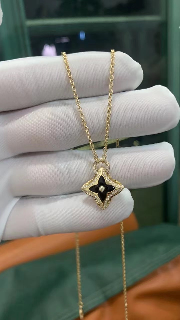 [GALE]STAR PEDANT PINK GOLD DIAMOND NECKLACE