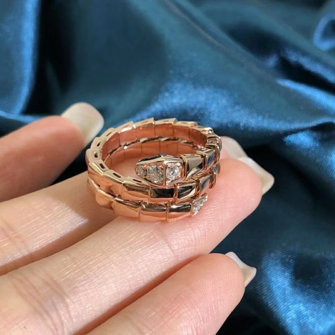 [GALE]SERPENTS DOUBLE ROW DIAMOND RING