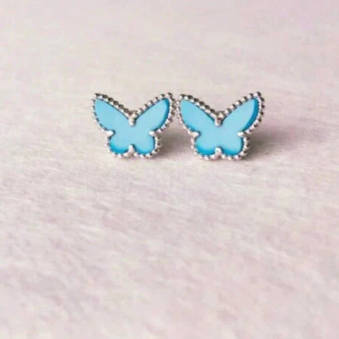 [GALE]BUTTERFLY TURQUOISE EARRINGS SILVER