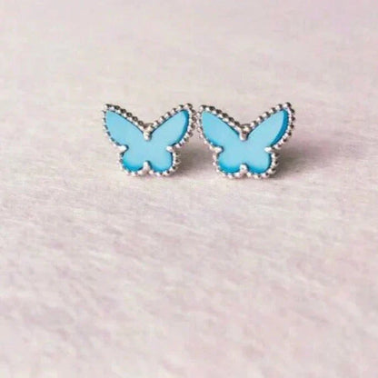 [GALE]BUTTERFLY TURQUOISE EARRINGS SILVER