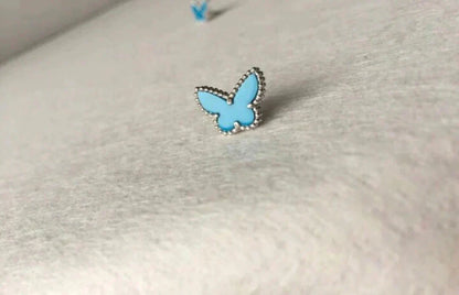 [GALE]BUTTERFLY TURQUOISE EARRINGS SILVER