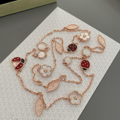 [GALE]LUCKY SPRING 15 MOTIFS ROSE GOLD NECKLACE