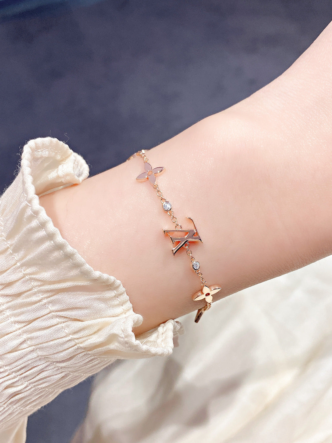 [GALE]STAR AND SUN 7 MOTIFS GOLD BRACELET
