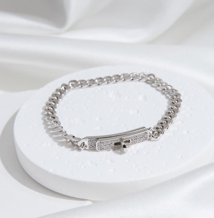 [GALE]KELLY CHAIN SILVER DIAMOND BRACELET