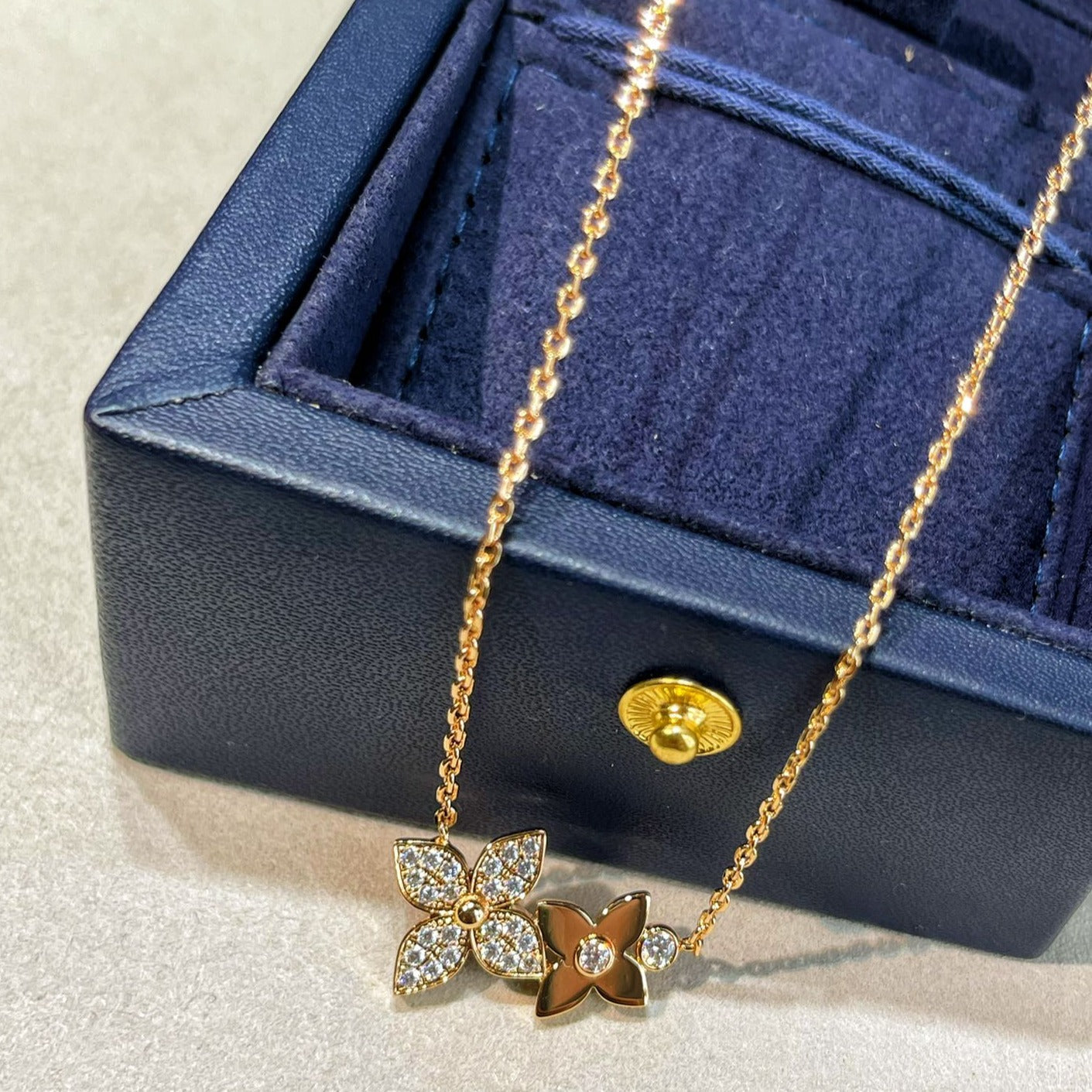 [GALE]STAR BLOSSOM NECKLACE PINK GOLD DIAMONDS
