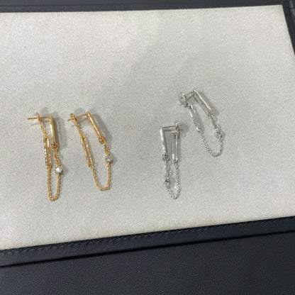 [GALE]CHAINE CHAOS DIAMOND DROP EARRINGS