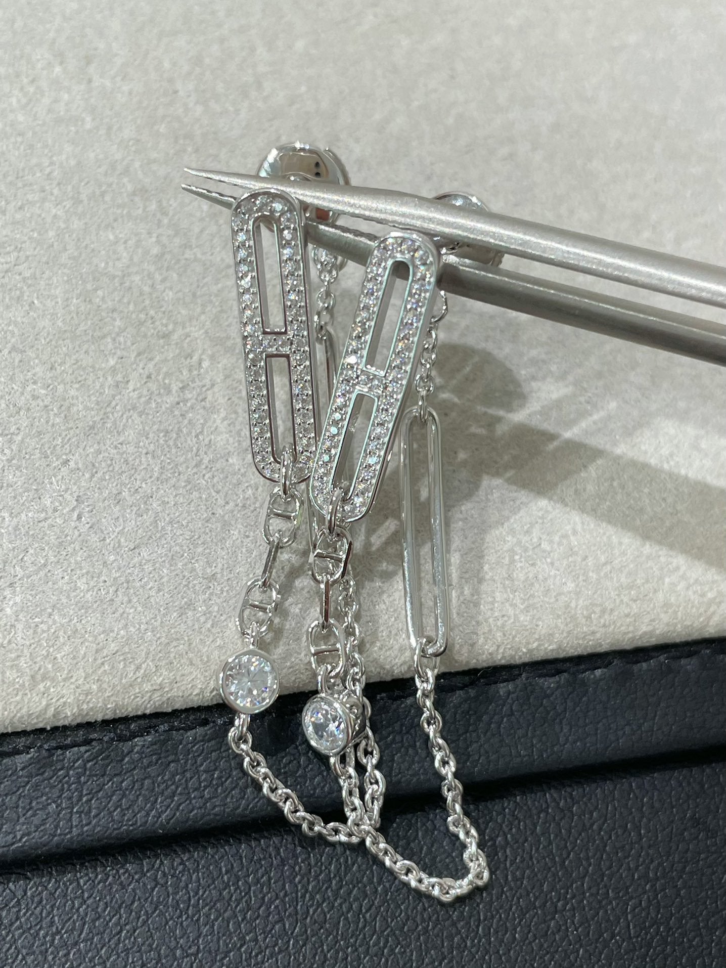 [GALE]CHAINE CHAOS DIAMOND DROP EARRINGS