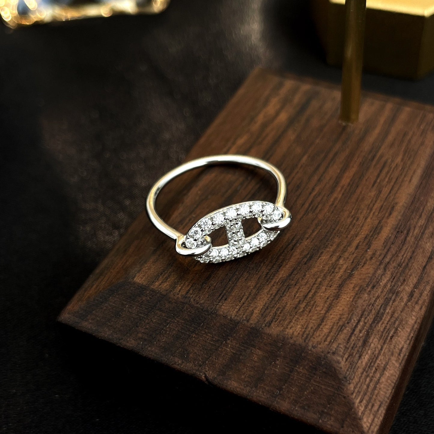 [GALE]RONDE SMALL SILVER DIAMOND RING