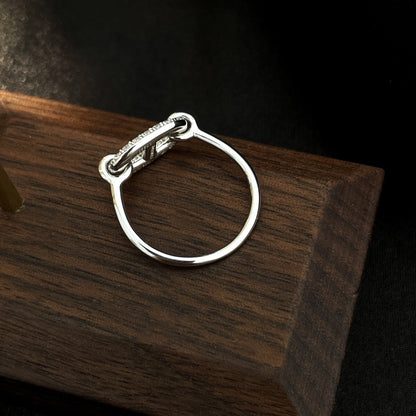 [GALE]RONDE SMALL SILVER DIAMOND RING