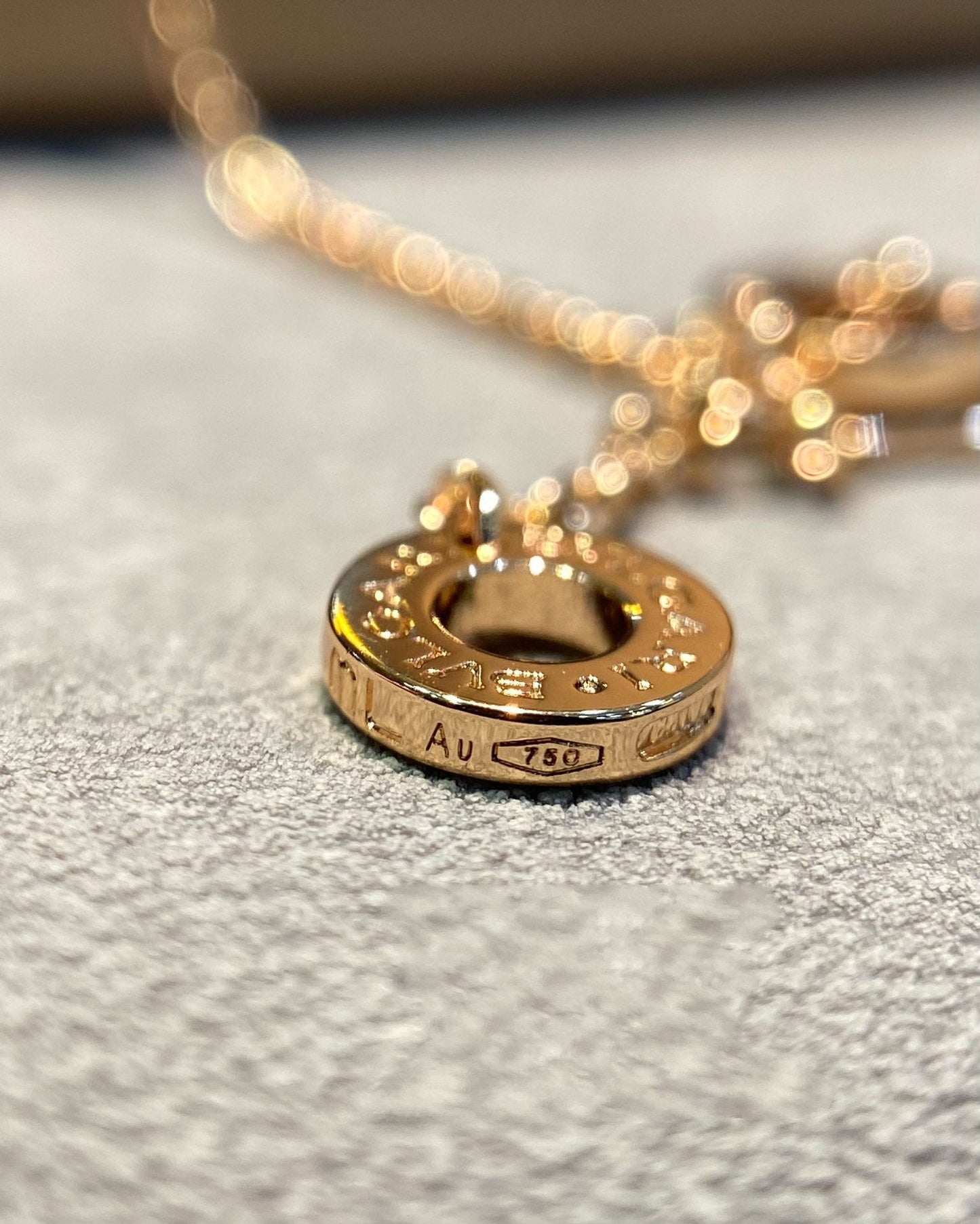 [GALE]DREAM MALACHITE DIAMOND PAVED PINK GOLD NECKLACE