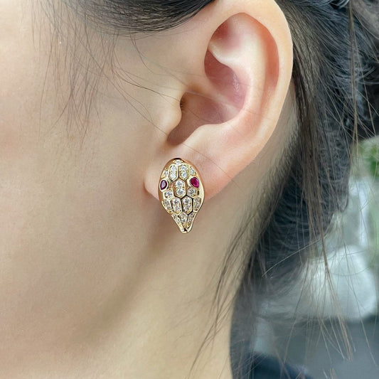 [GALE]SERPENT DIAMOND STUD EARRINGS