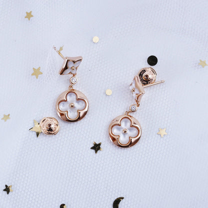 [GALE]STAR AND SUN PINK GOLD MOP DROP EARRINGS