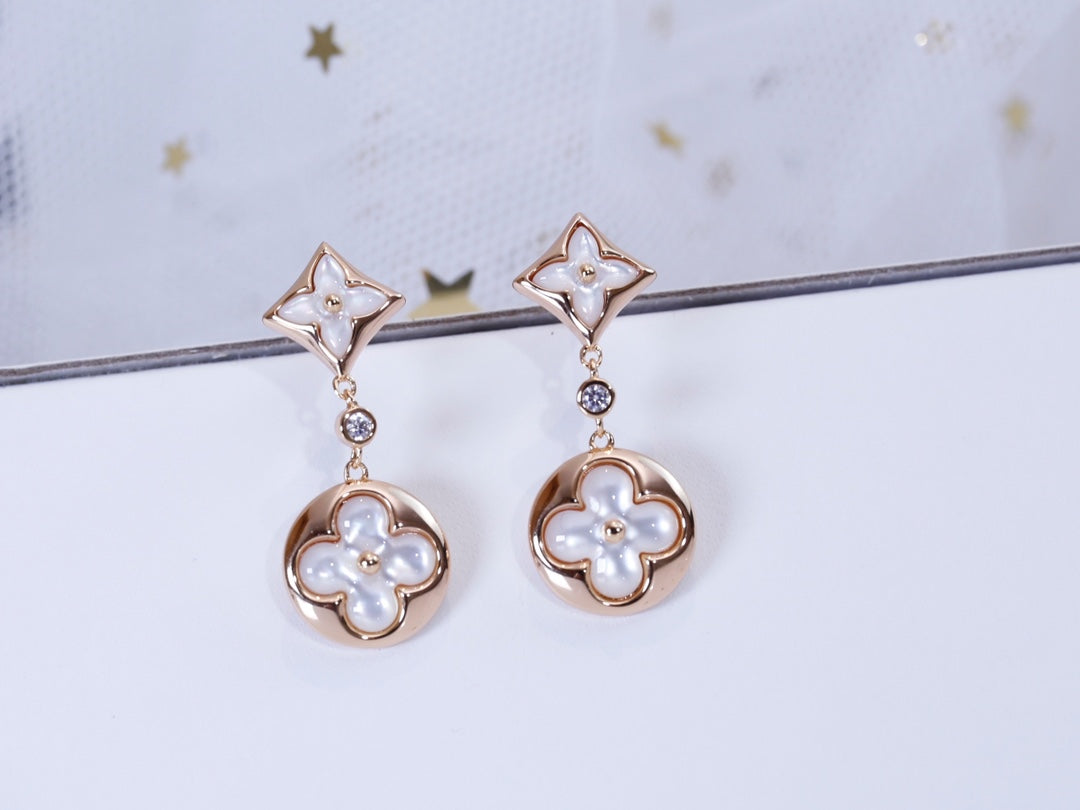 [GALE]STAR AND SUN PINK GOLD MOP DROP EARRINGS
