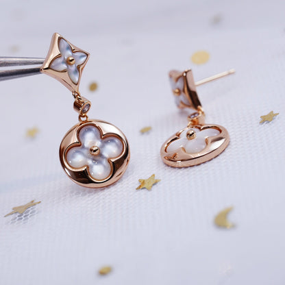 [GALE]STAR AND SUN PINK GOLD MOP DROP EARRINGS