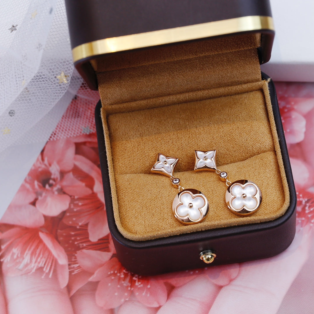 [GALE]STAR AND SUN PINK GOLD MOP DROP EARRINGS