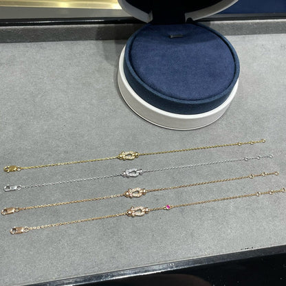 [GALE]FORCE 10 DIAMOND CHAIN LINK PINK GOLD BRACELET