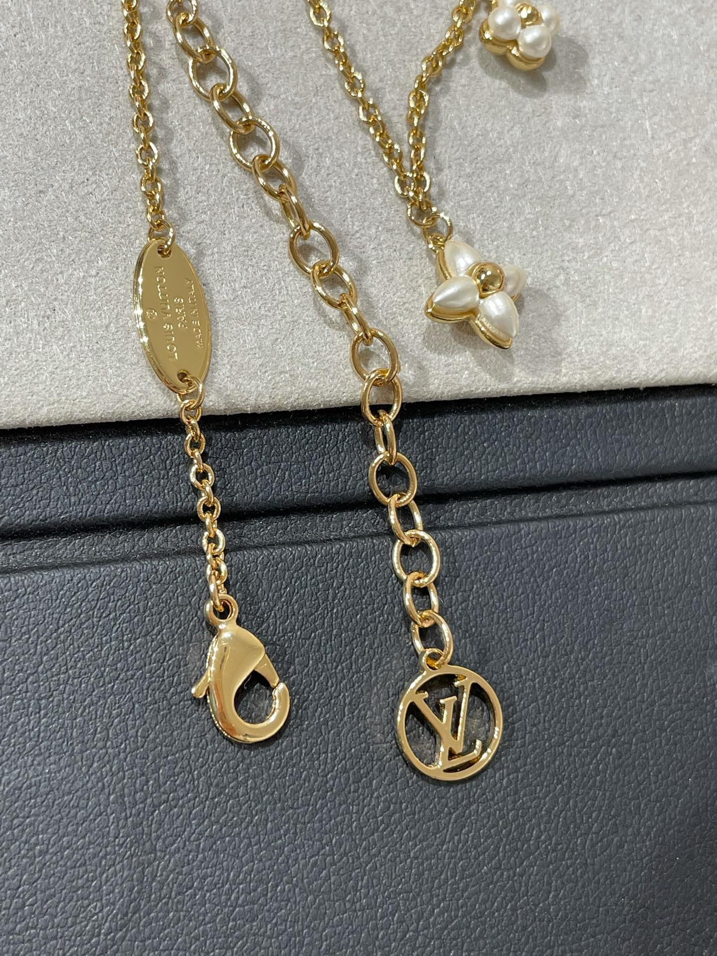 [GALE]FLOWERGRAM GOLD MOP DOUBLE ROW NECKLACE