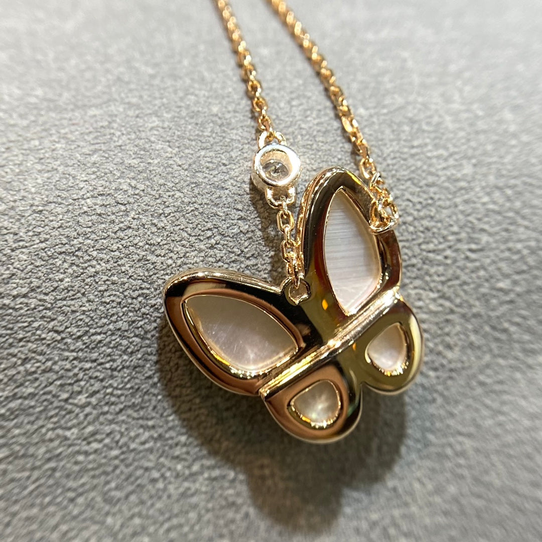 [GALE]BUTTERFLY MOP DIAMOND NECKLACE