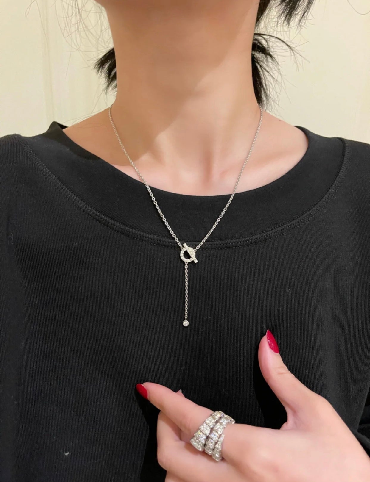 [GALE]FINESSE SILVER DIAMOND NECKLACE