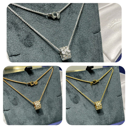 [GALE]BEE LOVE DIAMOND PAVED 3 ROW NECKLACE