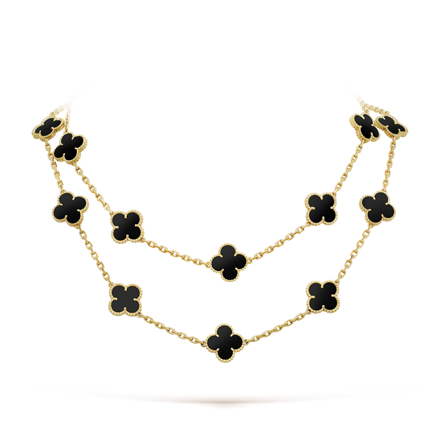 [GALE]CLOVER 20 MOTIFS ONYX NECKLACE