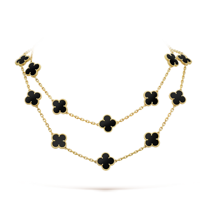 [GALE]CLOVER 20 MOTIFS ONYX NECKLACE