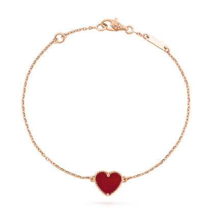 [NOVO]HERZ ARMBAND IN KARNELI-ROSA-GOLD 