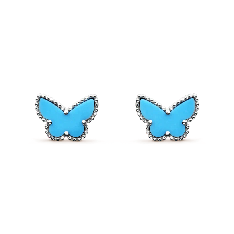 [GALE]BUTTERFLY TURQUOISE EARRINGS SILVER