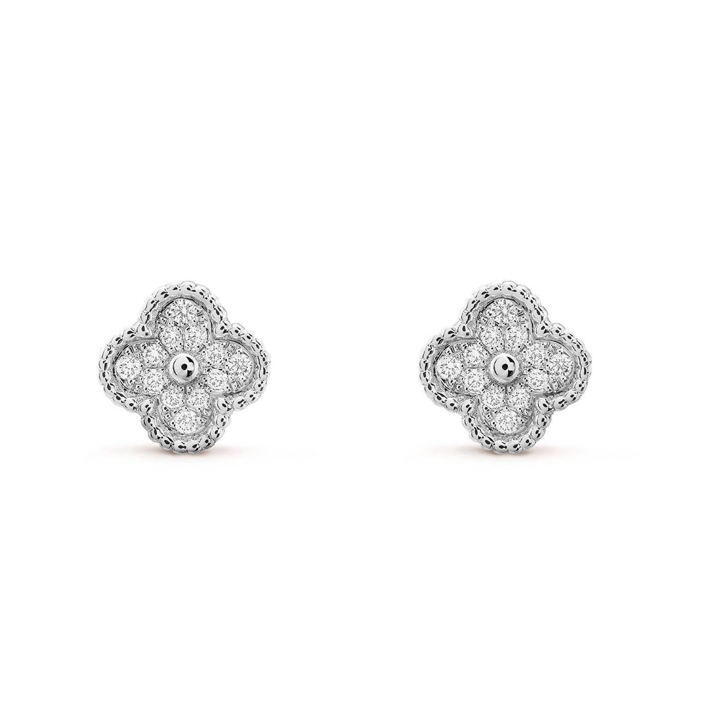[GALE]CLOVER MINI DIAMOND STUD EARRINGS