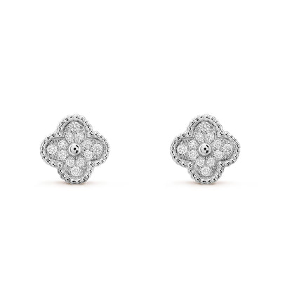 [GALE]CLOVER MINI DIAMOND STUD EARRINGS