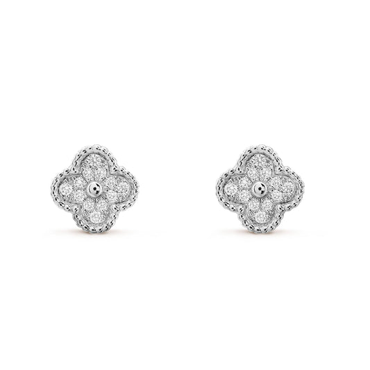 [GALE]CLOVER MINI DIAMOND STUD EARRINGS