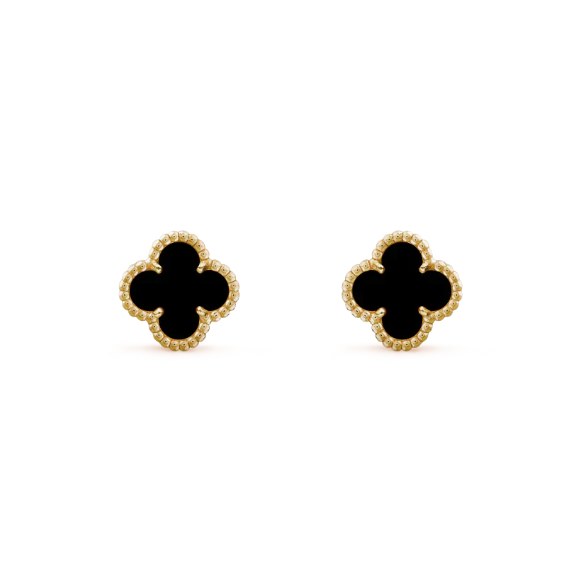 [GALE]CLOVER MINI 9.5MM BLACK MOP EARRINGS