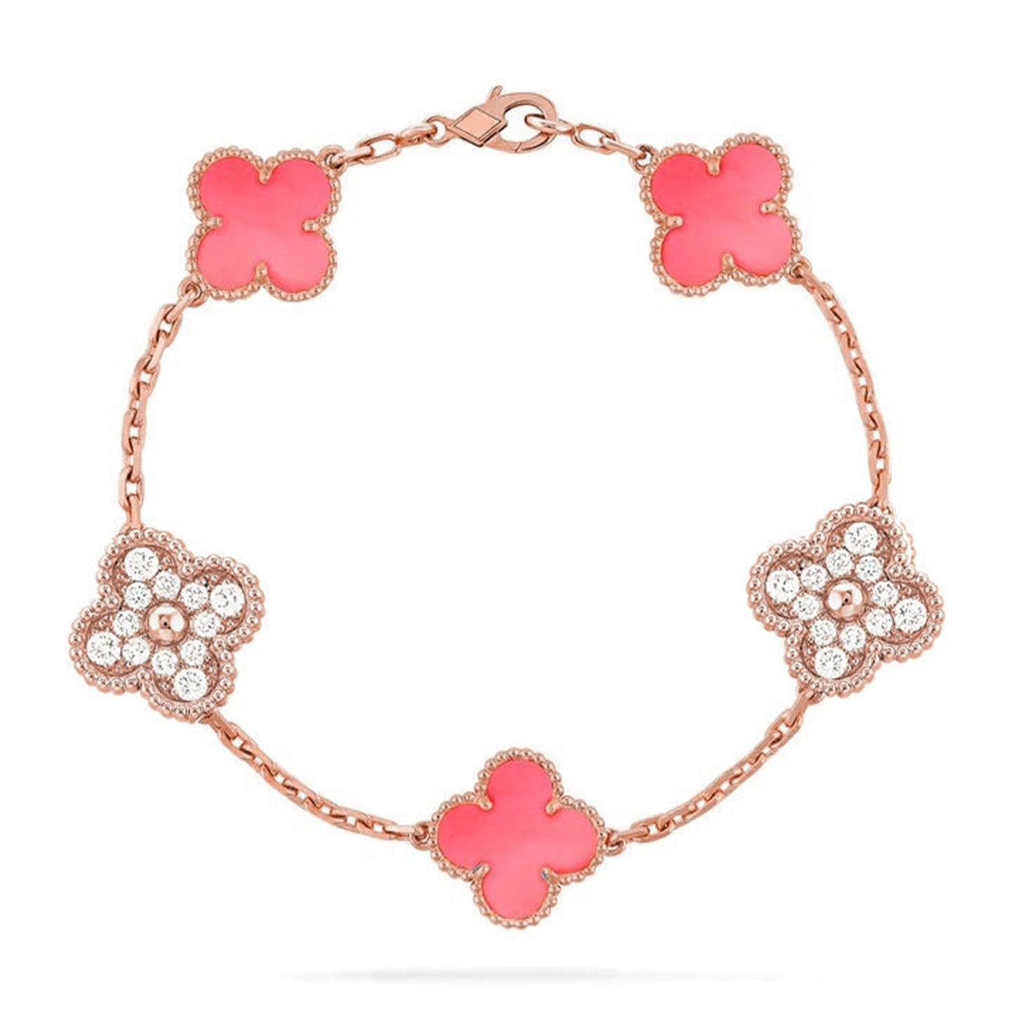 [GALE] CLOVER 5 MOTIFS  PINK MOP BRACELET COLLECTION