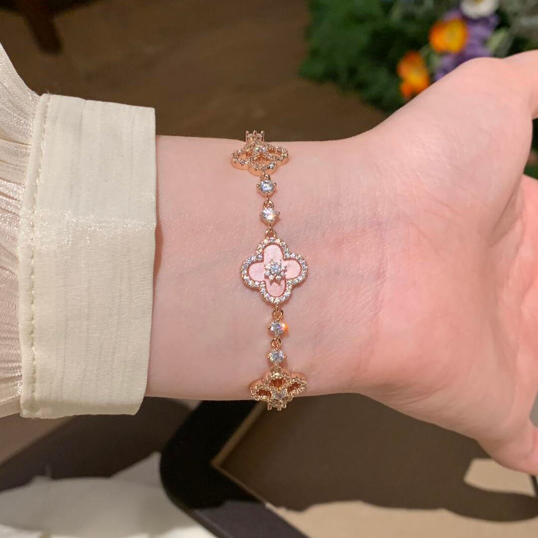 [GALE]]CLOVER 5 MOTIF PINK BLUE RED WHITE BRACELET