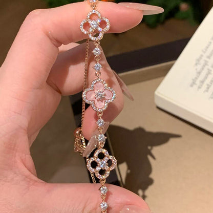 [GALE]]CLOVER 5 MOTIF PINK BLUE RED WHITE BRACELET