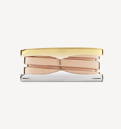 [GALE]ZERO 1 THREE-BAND ROSE WHITE AND YELLOW RING