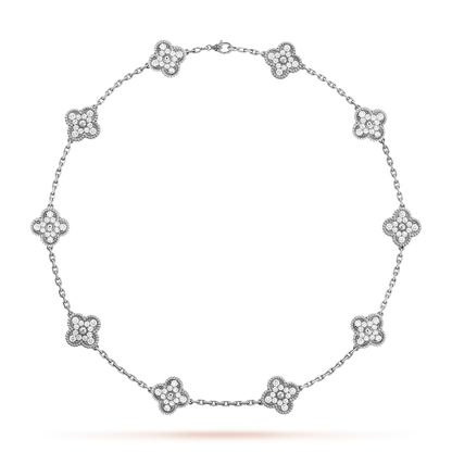 [GALE]]CLOVER 10 MOTIFS DIAMOND NECKLACE