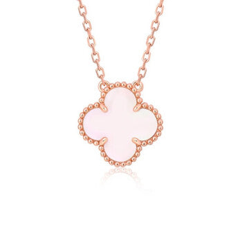 [GALE]CLOVER 15MM PINK MOTHER-OF-PEARL SINGLE FLOWER NECKLACE