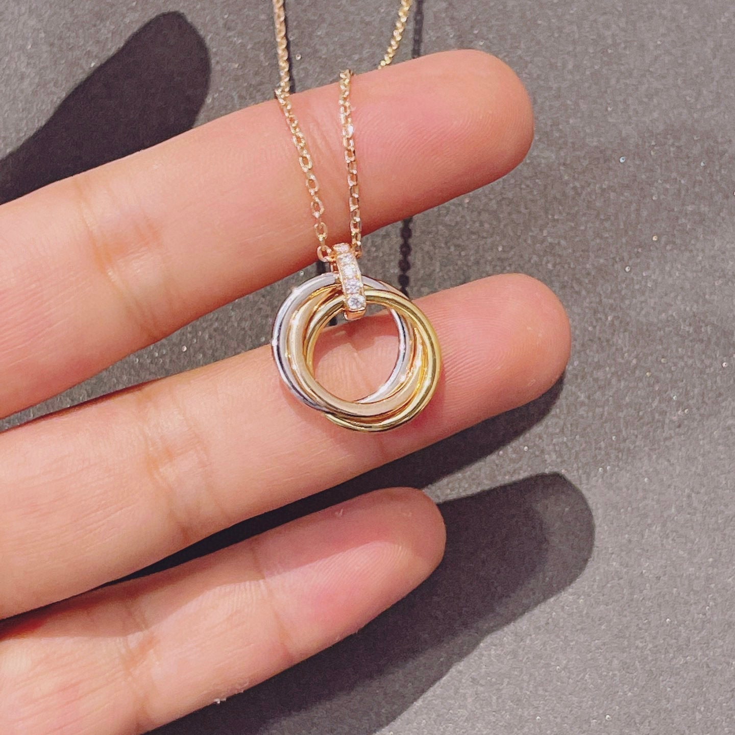 [GALE]TRINITY NECKLACE GOLD  DIAMONDS