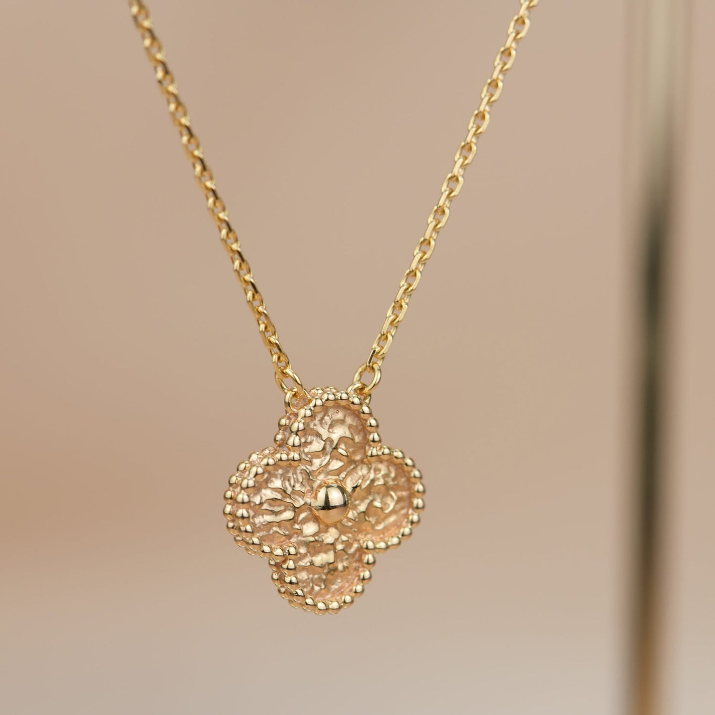 [GALE]CLOVER 15MM  BRONZING NECKLACE