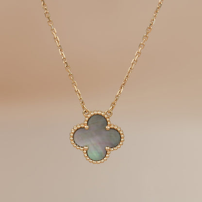 [GALE]CLOVER 15MM  GRAY MOTHER OF PEARL NECKLACE