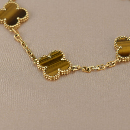 [GALE]CLOVER  5 MOTIFS TIGER EYE BRACELET