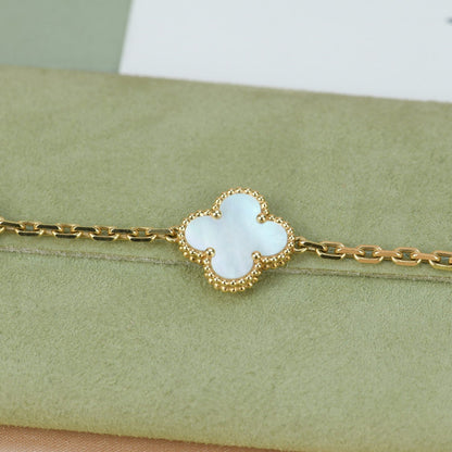 [GALE]CLOVER  5 MOTIF WHITE MOP BRACELET