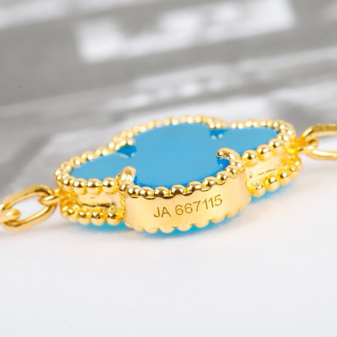 [GALE]CLOVER 5 MOTIFS TURQUOISE BRACELET