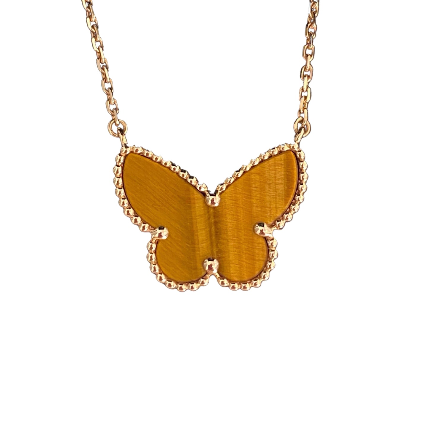 [GALE] TIGER__ EYE BUTTERFLY NECKLACE