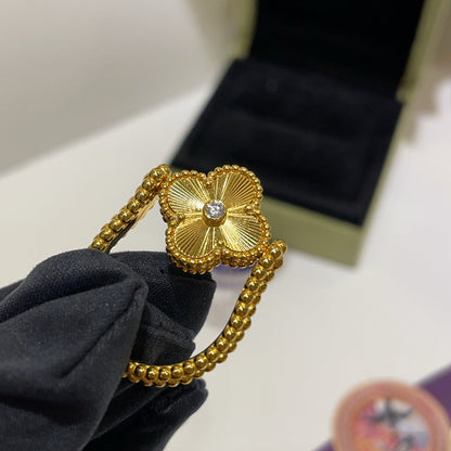 [GALE]CLOVER RIVERSIBLE BLUE AGATE RING