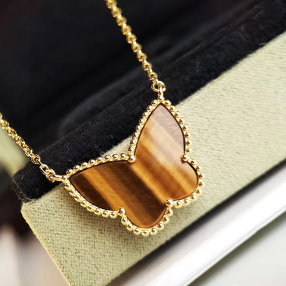 [GALE] TIGER__ EYE BUTTERFLY NECKLACE