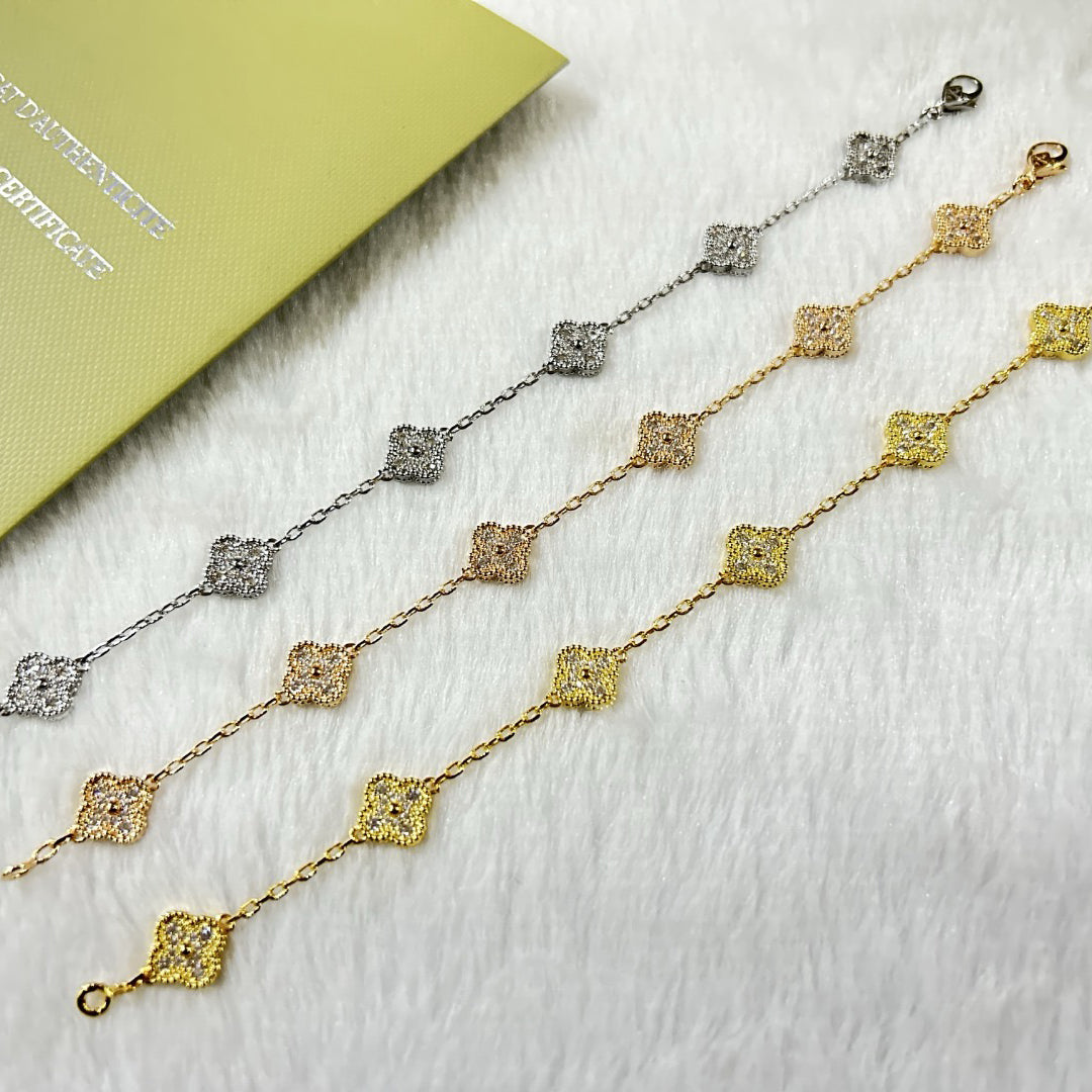 [GALE]CLOVER 6 MOTIF DIAMOND BRACELET