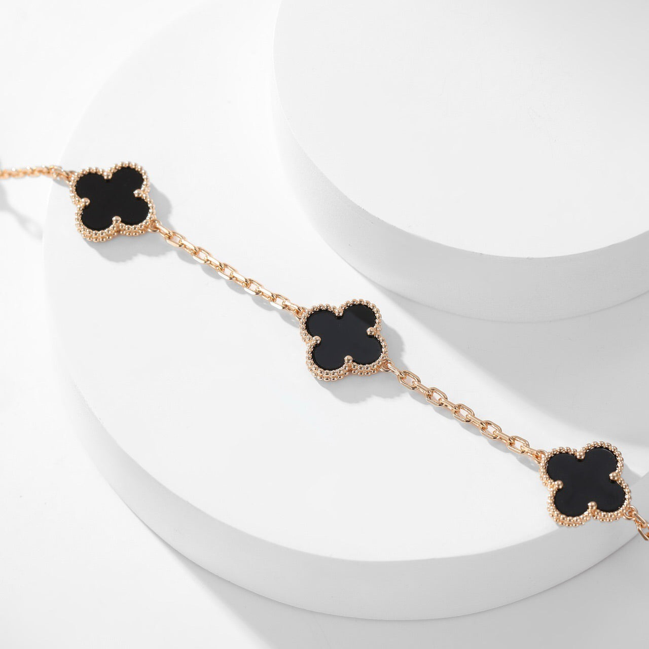 [GALE]CLOVER 10 MOTIFS ONYX NECKLACE